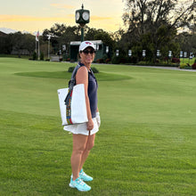 Load image into Gallery viewer, Golf Leather White &amp; Black with Huichol Art