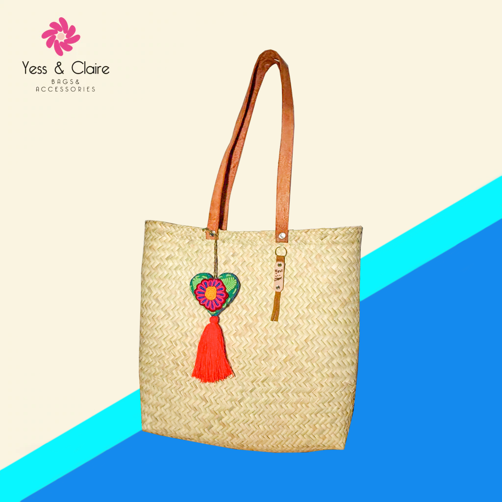 Standard Leather Straw Tote Bag
