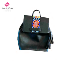 Load image into Gallery viewer, Leather Backpack with Art Huichol