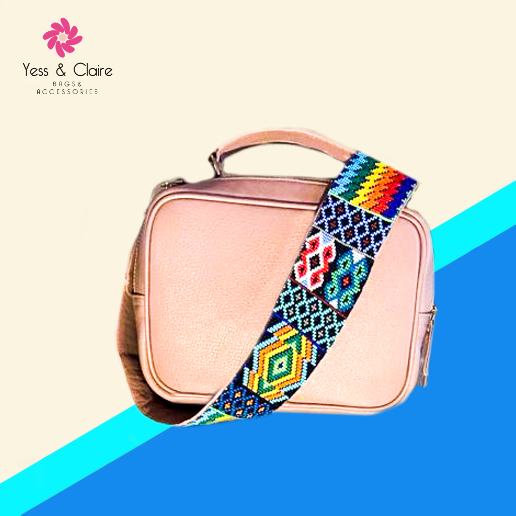 Leather Bag with Art Huichol